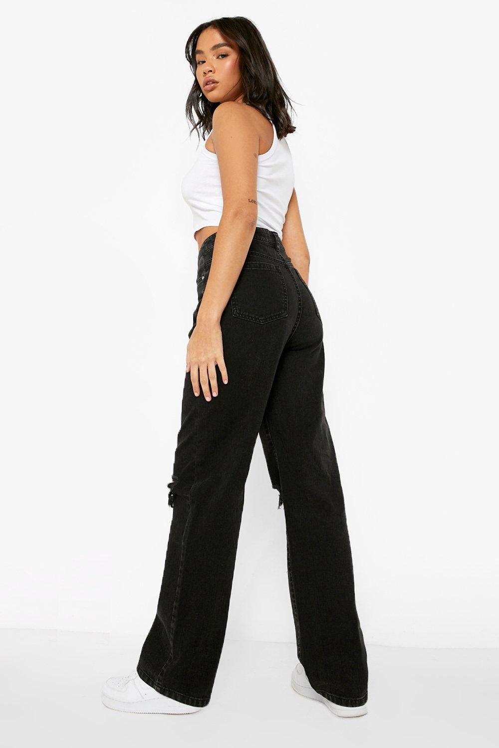 Knee Rip Baggy Boyfriend Jeans | boohoo Knee Rip Baggy Boyfriend Jeans | boohoo
